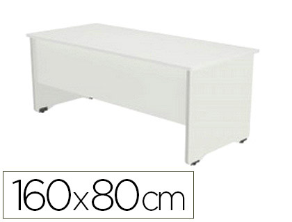 [2002AW04V24] MESA OFICINA ROCADA SERIE WORK 160X80 CM ACABADO AW04 BLANCO/BLANCO