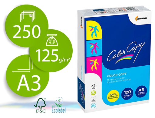 [57303] PAPEL FOTOCOPIADORA COLOR COPY DIN A3 120 GRAMOS PAQUETE DE 250 HOJAS