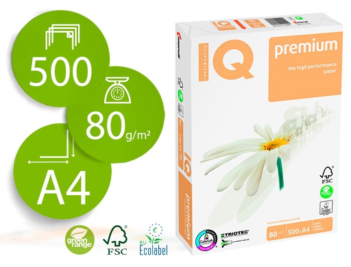[75311] PAPEL FOTOCOPIADORA IQ PREMIUM DIN A4 80 GRAMOS PAQUETE DE 500 HOJAS