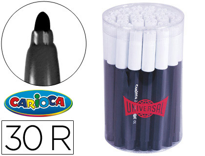 [43380/01] ROTULADOR CARIOCA JUMBO NEGRO PUNTA GRUESA BOTE DE 30 UNIDADES