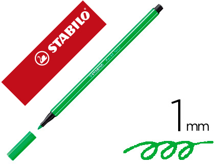 [68/033] ROTULADOR STABILO ACUARELABLE PEN 68 VERDE NEON PUNTA GRUESA 1MM