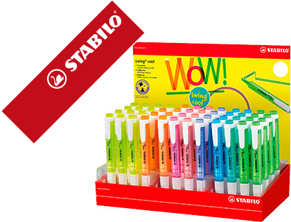 [275/48-1] ROTULADOR STABILO FLUORESCENTE SWING COOL EXPOSITOR DE 48 UNIDADES COLORES SURTIDOS
