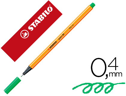 [88/16] ROTULADOR STABILO PUNTA DE FIB RA POINT 88 ESMERALDA CLARO PUNTA FINA 0,4MM