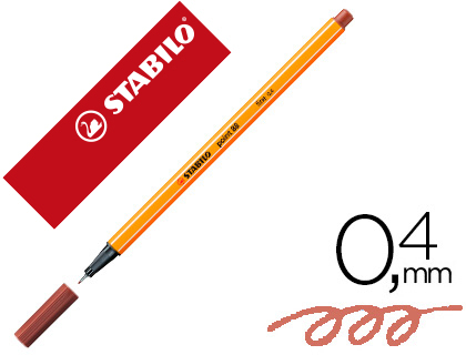 [88/75] ROTULADOR STABILO PUNTA DE FIB RA POINT 88 SIENA TOSTADO PUNTA FINA 0,4MM