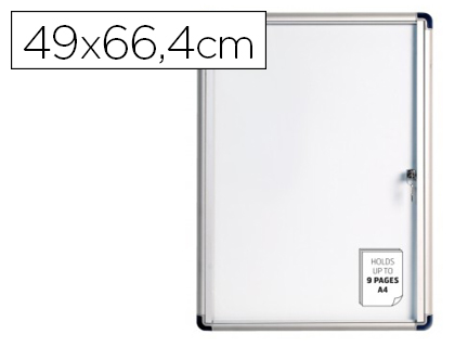 [VT610109660] VITRINA DE ANUNCIOS BI-OFFICE FONDO MAGNETICO EXTRAPLANA DE INTERIOR 490X664 MM