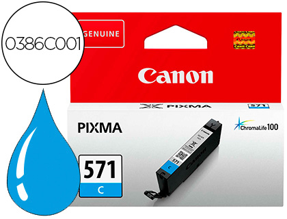[0386C001] INK-JET CANON CLI 571 PIXMA TS5051 / TS6050 / TS8051 / TS9050 / CIAN 173 PAGINAS