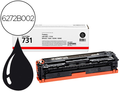 [6272B002] TONER CANON 731 BK I-SENSYS LBP7100CN / LBP7110CW / MF623CN / MF628CW / MF8230CN / MF8280CW NEGRO 1500 PAG