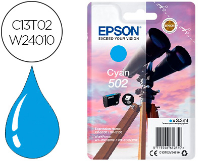 [C13T02W24010] INK-JET EPSON 502 XL EXPRESSION HOME XP 5100 / 5105 WORKFORCE WF 2860 / 2860DWF CIAN 470 PAGINAS