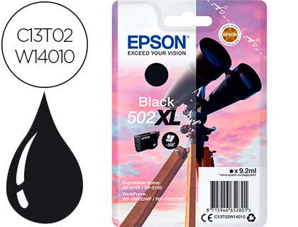 [C13T02W14010] INK-JET EPSON 502 XL EXPRESSION HOME XP 5100 / 5105 WORKFORCE WF 2860 / 2860DWF NEGRO 550 PAGINAS