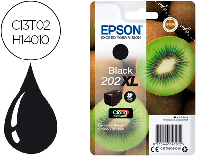 [C13T02H14010] INK-JET EPSON 202 XL XP-6000 / XP-6005 / XP-6100 / XP-6105 PHOTO NEGRO 800 PAG