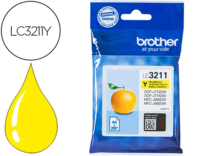 [LC3211Y] INK-JET BROTHER LC3211Y DCP-J572 / DCP-J772 / DCP-J774 / MFC-J890 / MFC-J895 AMARILLO 200 PAG