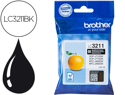 [LC3211BK] INK-JET BROTHER LC3211BK DCP-J572 / DCP-J772 / DCP-J774 / MFC-J890 / MFC-J895 NEGRO 200 PAG