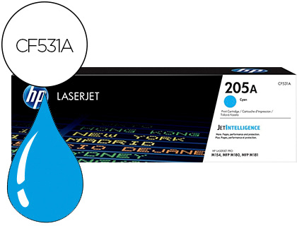 [CF531A] TONER HP 205A LASERJET M154A / 154NW / MFP M180N / 181FW CIAN 900 PAGINAS