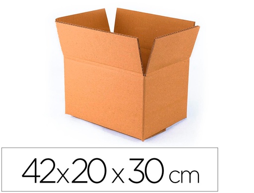 [KF14101] CAJA PARA EMBALAR Q-CONNECT AMERICANA ULTRA RESISTENTE CARTON RECICLADO CANAL DOBLE 7MM COLOR KRAFT 420X200X300 MM
