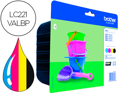 [LC221VALBP] INK-JET BROTHER LC221VAL DCP-J562DW / MFC-J480DW / 680DW / 880DW MULTIPACK 4 COLORES NEGRO / AMARILLO /