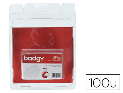 [CBGC0020W] TARJETA PVC PARA IMPRESORA BADGY GROSOR 0,50 MM PACK DE 100 UNIDADES