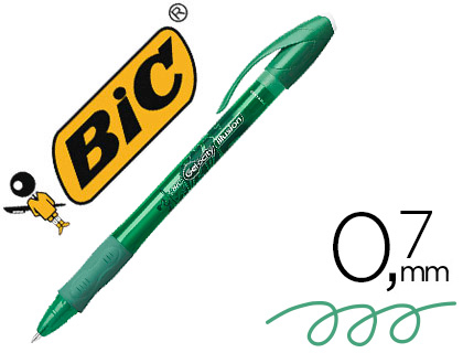 [516531] BOLIGRAFO BIC GELOCITY ILLUSION BORRABLE VERDE PUNTA DE 0,7 MM