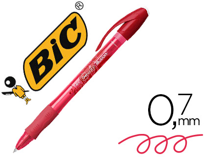 [516524] BOLIGRAFO BIC GELOCITY ILLUSION BORRABLE ROJO PUNTA DE 0,7 MM