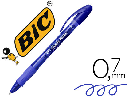 [516518] BOLIGRAFO BIC GELOCITY ILLUSION BORRABLE AZUL PUNTA DE 0,7 MM