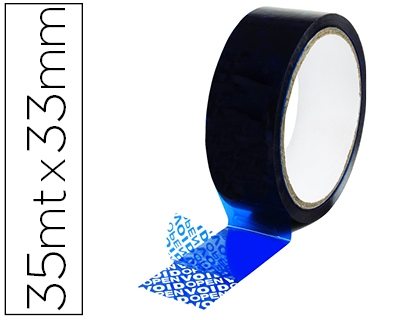 [KF17111] CINTA SEGURIDAD Q-CONNECT PRECINTO POSTAL AZUL 35 MT X 33 MM