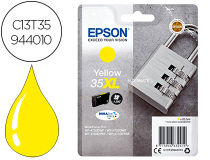 [C13T35944010] INK-JET EPSON 35XL T3594 PRO WF-4720DWF / 4725DWF / 4730DTWF / 4740DTWF AMARILLO ALTA CAPACIDAD 1900 PAGINAS