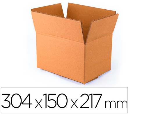 [152602] CAJA PARA EMBALAR Q-CONNECT AMERICANA ULTRA RESISTENTE CARTON RECICLADO CANAL DOBLE 7MM COLOR KRAFT 304X150X217 MM
