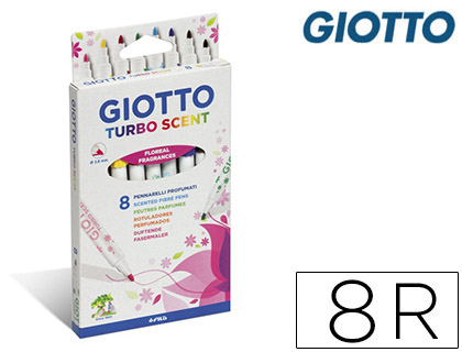 [424100] ROTULADOR GIOTTO TURBO SCENT FRAGANCIAS FLORALES CAJA DE 8 UNIDADES