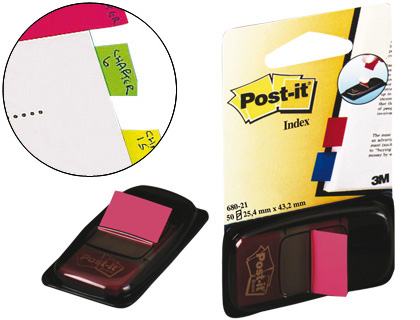 [70071392743] BANDERITAS SEPARADORAS 680-21 ROSA BRILLO DISPENSADOR DE 50