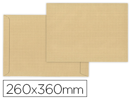 [SL45] SOBRE LIDERPAPEL BOLSA ARMADO KRAFT ENVIO SEGURIDAD 260X360 MM SOLAPA TIRA DE SILICONA 120 GR CAJA DE 100 UNIDADES