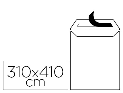 [SL40] SOBRE LIDERPAPEL BOLSA BLANCO 310X410 MM SOLAPA TIRA DE SILICONA PAPEL OFFSET 100 GR CAJA DE 250 UNIDADES