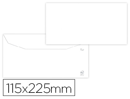 [SL35] SOBRE LIDERPAPEL BLANCO 115X225 MM SOLAPA ENGOMADA PAPEL OFFSET 80 GR CAJA DE 500 UNIDADES