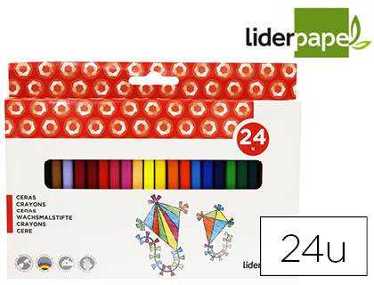 [BD26] LAPICES CERA LIDERPAPEL CAJA DE 24 UNIDADES COLORES SURTIDOS
