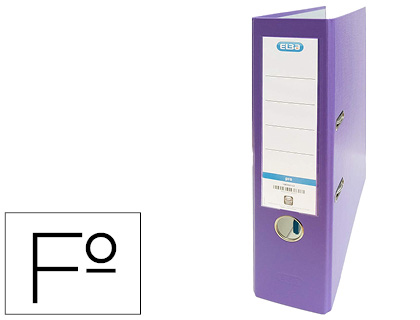 [400085080] ARCHIVADOR DE PALANCA ELBA CARTON FORRADO PVC CON RADO TOP FOLIO LOMO 80 MM VIOLETA