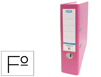 [400085038] ARCHIVADOR DE PALANCA ELBA CARTON FORRADO PVC CON RADO TOP FOLIO LOMO 80 MM ROSA