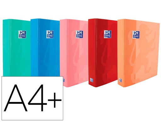 [400106672] CARPETA DE ANILLAS OXFORD SCHOOL DIN A4+ TAPA EXTRADURA 4 ANILLAS 40 MM COLORES TENDENCIAS SURTIDOS SURTIDOS