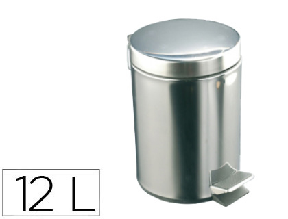 [DJP72012] PAPELERA CON PEDAL ACERO INOXIDABLE BRILLO 12 L 400X250X300 MM