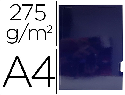 [400042264] SUBCARPETA CARTULINA GIO PLASTIFICADA PRESENTACION 2 SOLAPAS DIN A4 AZUL 275G/M2