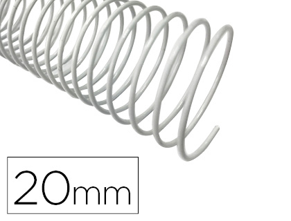 [KF17130] ESPIRAL METALICO Q-CONNECT BLANCO 64 5:1 20MM 1,2MM CAJA DE 100 UNIDADES
