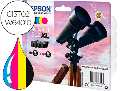 [C13T02W64010] INK-JET EPSON 502 XL XP-5105 MULTIPACK NEGRO AMARILLO CIAN Y MAGENTA