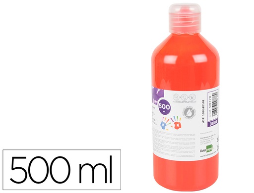 [DD04] PINTURA DEDOS LIDERPAPEL BOTELLA DE 500 ML ROJO