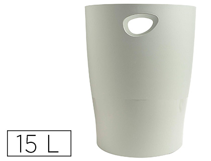 [45306D] PAPELERA PLASTICO EXACOMPTA ECOBLACK GRIS 15 LITROS