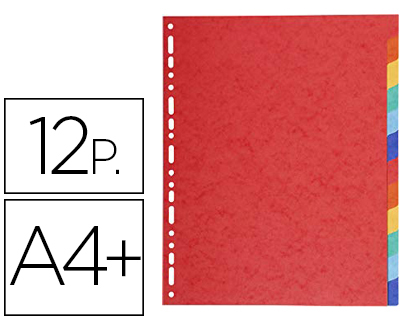 [2112E] SEPARADOR EXACOMPTA CARTULINA BRILLO JUEGO DE 12 SEPARADORES DIN A4+ MULTITALADRO