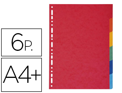 [2106E] SEPARADOR EXACOMPTA CARTULINA BRILLO JUEGO DE 6 SEPARADORES DIN A4+ MULTITALADRO