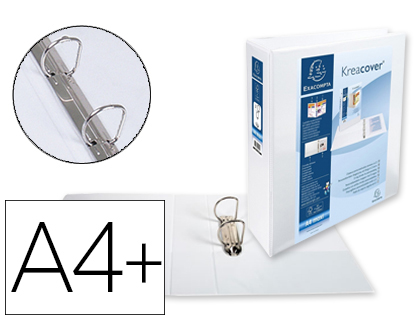 [51824E] CARPETA EXACOMPTA CANGURO 2 ANILLAS 50 MM DIN A4+ CARTON FORRADO POLIPROPILENO PERSONALIZABLE 3 BOLSILLOS