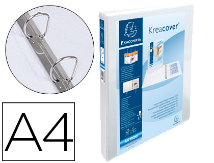 [51820E] CARPETA EXACOMPTA CANGURO 2 ANILLAS 16 MM DIN A4+ CARTON FORRADO POLIPROPILENO PERSONALIZABLE 3 BOLSILLOS