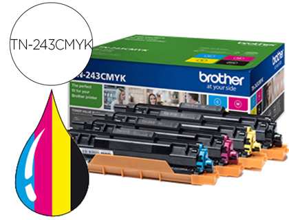 [TN243CMYK] TONER BROTHER TN243CMYK DCP-L3510CDW / HL-L3270CDW / MFC-L3710CW MULTIPACK NEGRO AMARILLO MAGENTA CIAN 1000