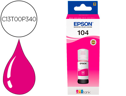 [C13T00P340] TINTA EPSON ECOTANK 104 ET-2710 / 2711 / 2712 / 2720 / 2726 / 4700 MAGENTA 7500 PAGINAS