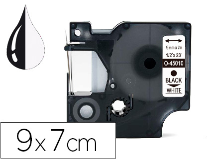 [KF18792] CINTA Q-CONNECT 1000 NEGRO-BLANCO 9 MM X 7MT DYMO