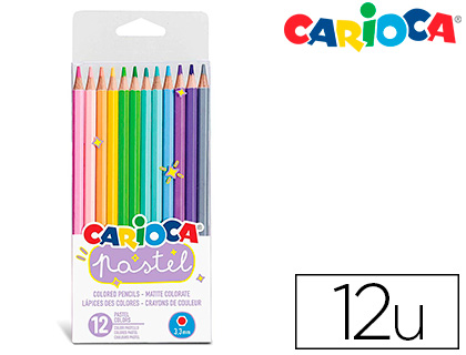 [43034] LAPICES DE COLORES CARIOCA PASTEL BLISTER DE 12 COLORES SURTIDOS