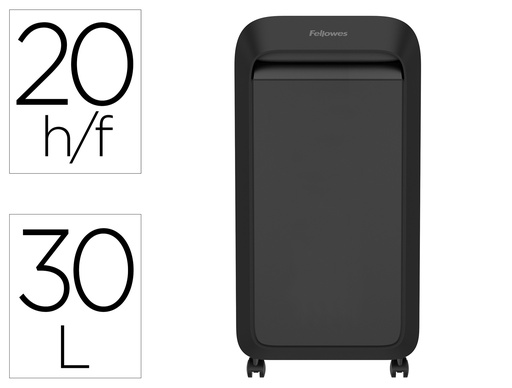 [5050401] DESTRUCTORA DE DOCUMENTOS FELLOWES LX221 CAPACIDAD DE CORTE 20H SEGURIDAD P5 CLIPS GRAPAS Y TARJETAS 30L NEGRA